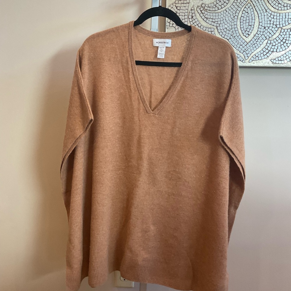 Nordstrom one Size Camel Cashmere Poncho